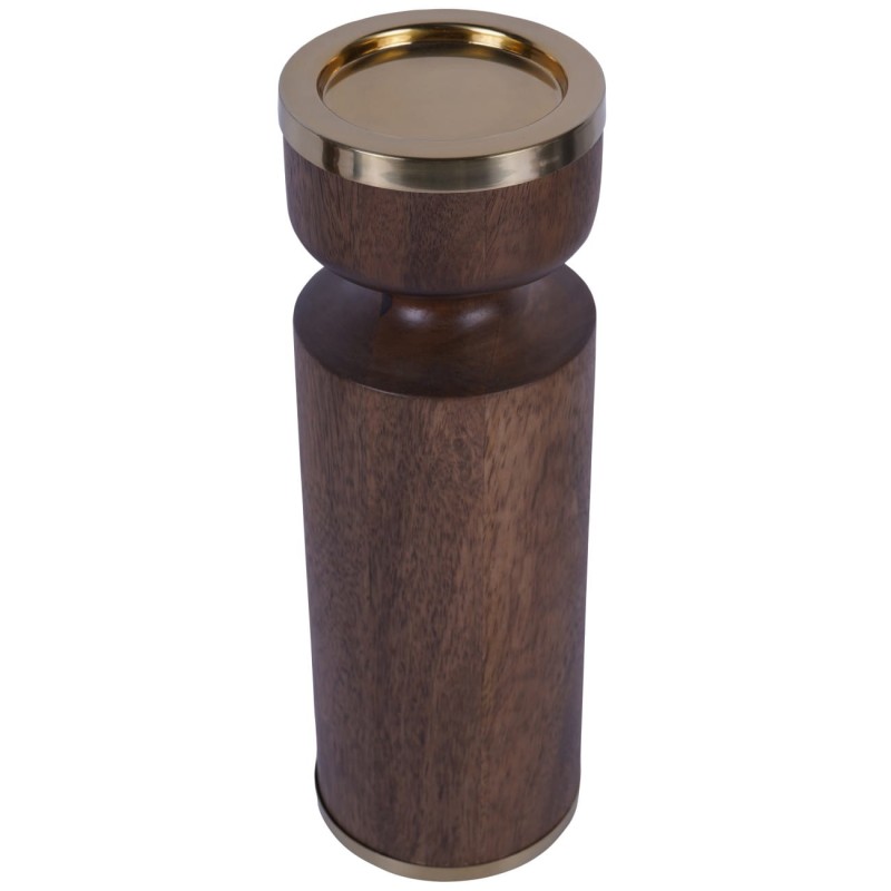 Brown and gold decorative candle holder for a living room