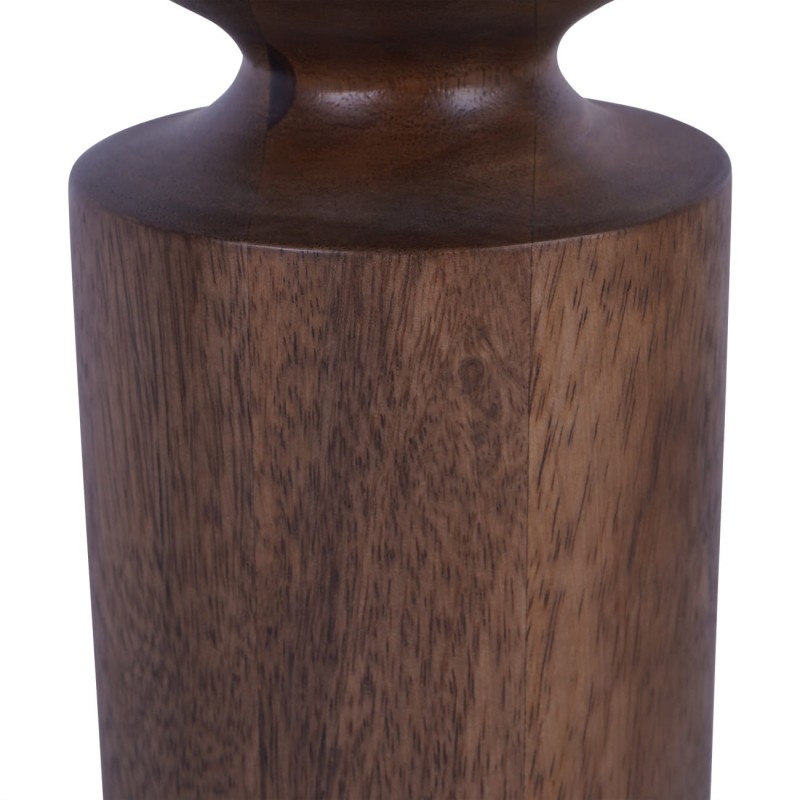 Tall decorative candlestick with visible mango wood grain