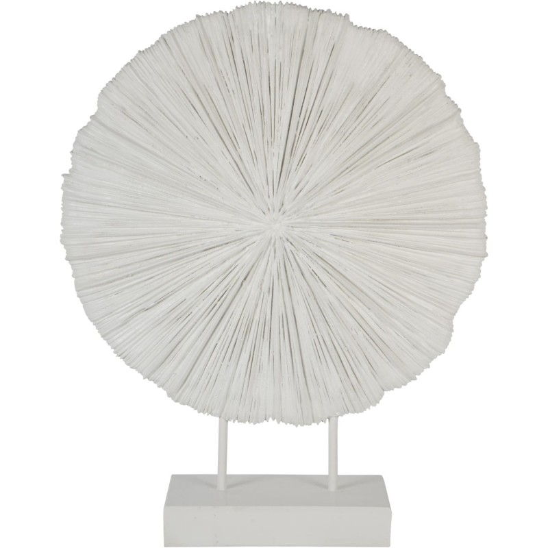Orbis White Sculpture – 58 cm Textured Resin Disc
