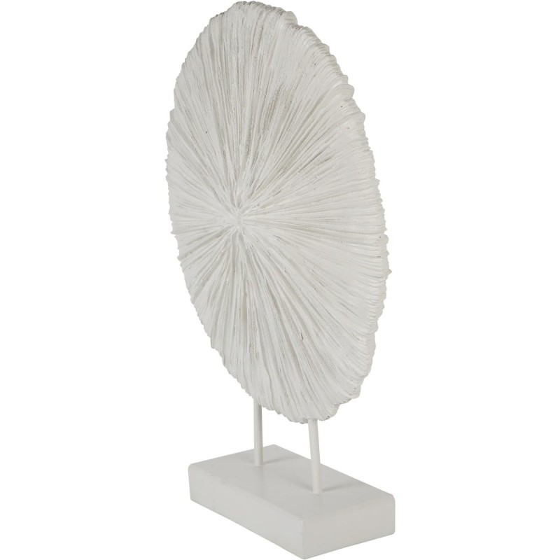 Orbis White Sculpture – 58 cm Textured Resin Disc