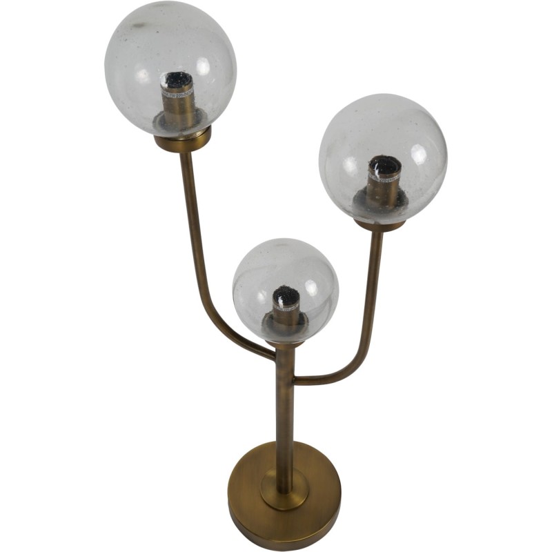 Designer table lamp with three glass globe shades