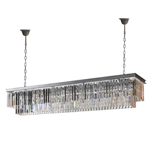 Large Linton Crystal-Effect Glass Chandelier 180 cm