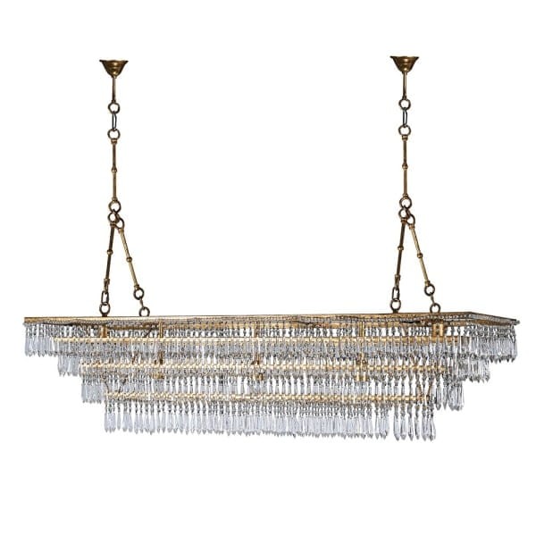 Gold Vintage Chandelier with Glass Drops 141 cm