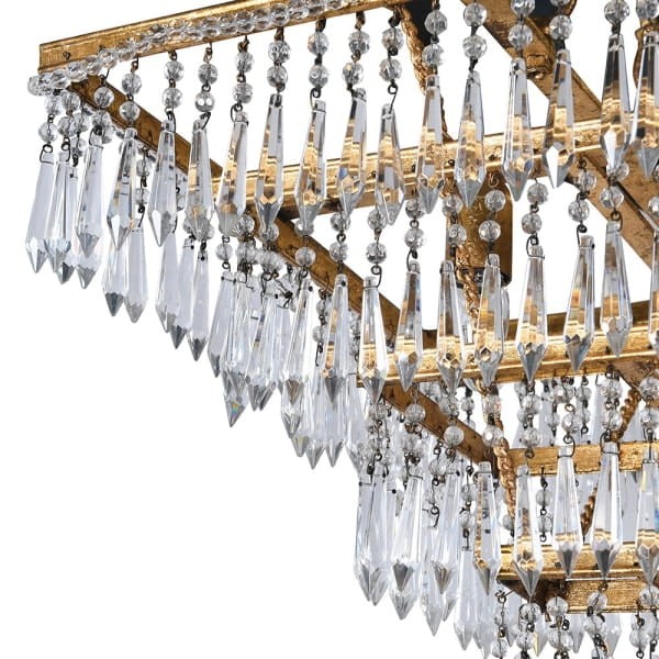 Gold Vintage Chandelier with Glass Drops 141 cm