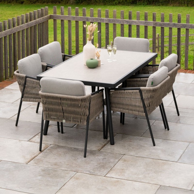 Esher Outdoor Dining Set – Six Chairs and Rectangular Table