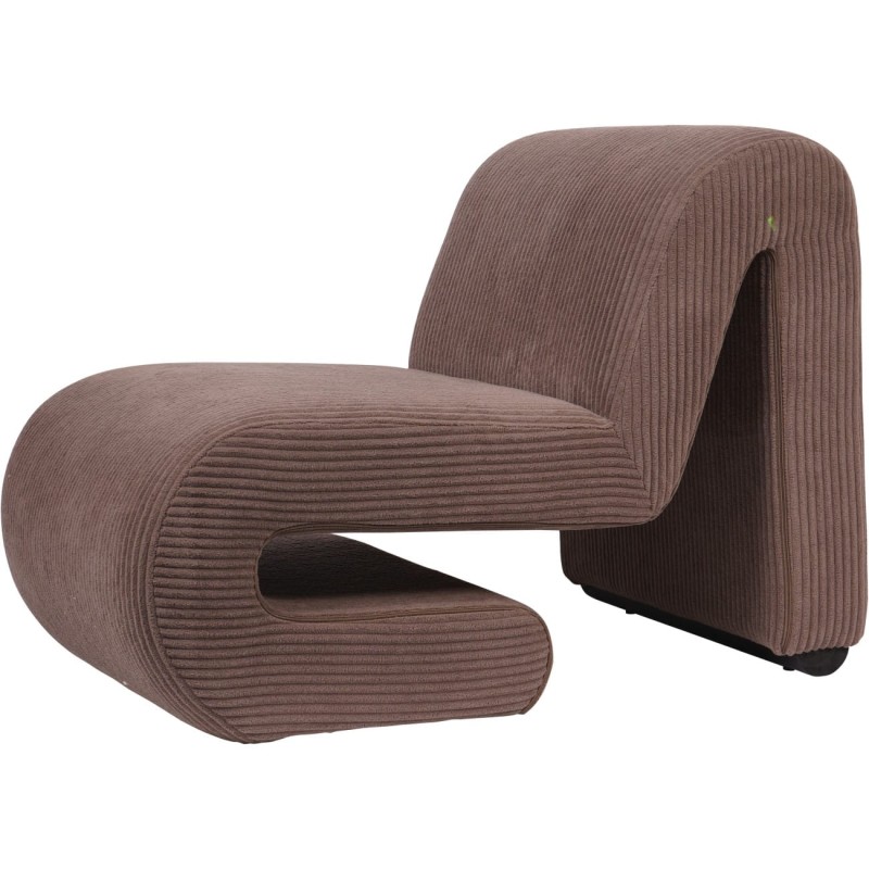 Elipse Brown Corduroy Armchair – 86 cm Modern Living Room Occasional Chair