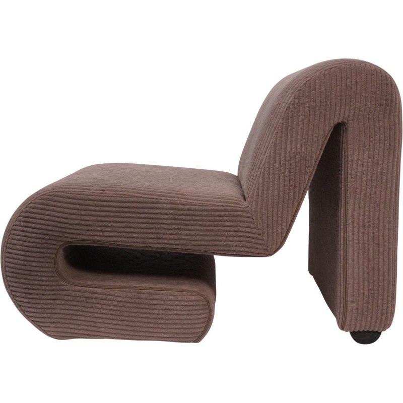 Elipse Brown Corduroy Armchair – 86 cm Modern Living Room Occasional Chair