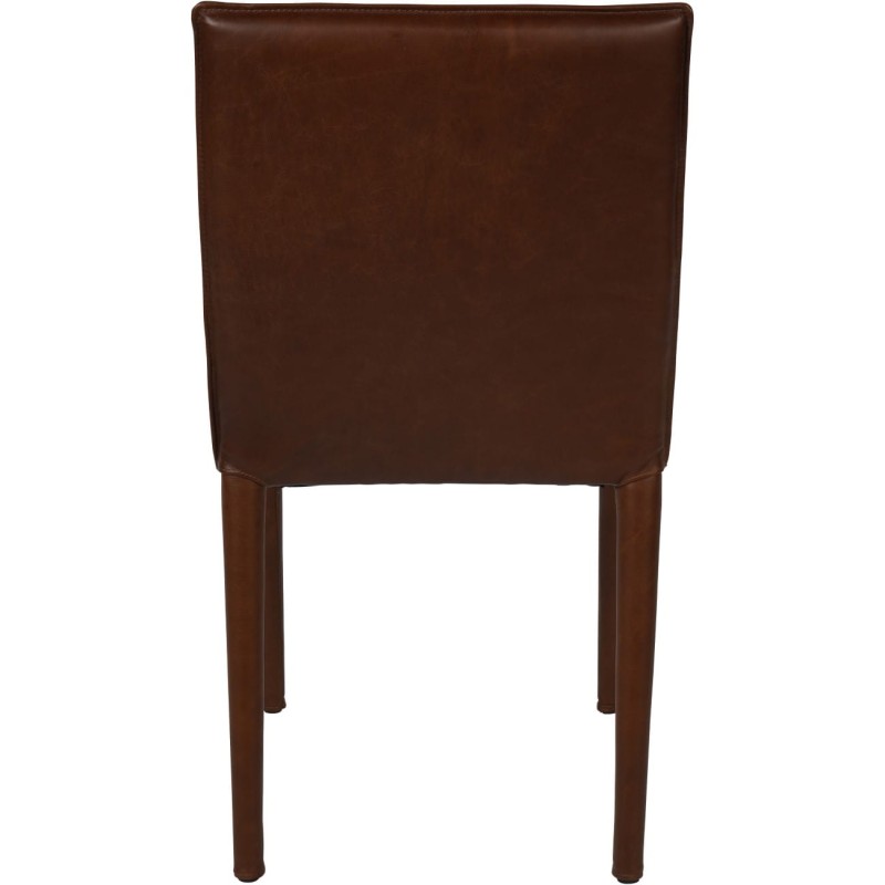 Brompton Brown Genuine Leather Dining Chair – Fully Upholstered, 85 cm