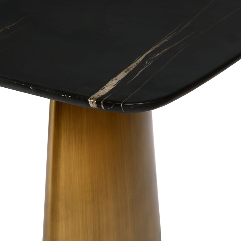 Black marble dining table for a modern classic interior