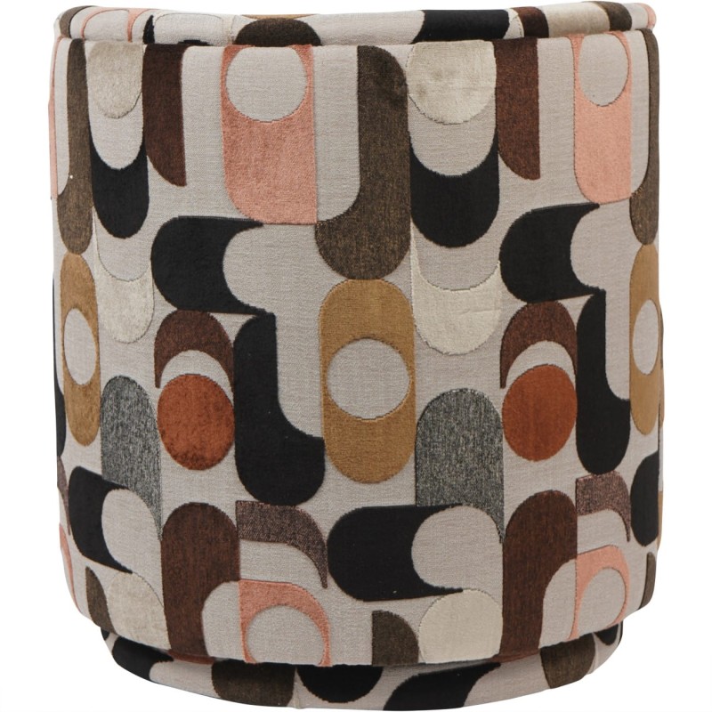 Portico patterned velvet swivel chair with geometric upholstery