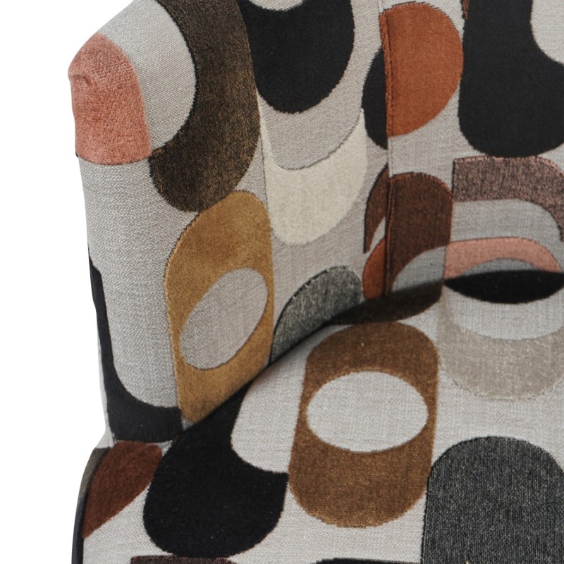 Portico patterned velvet swivel chair with geometric upholstery