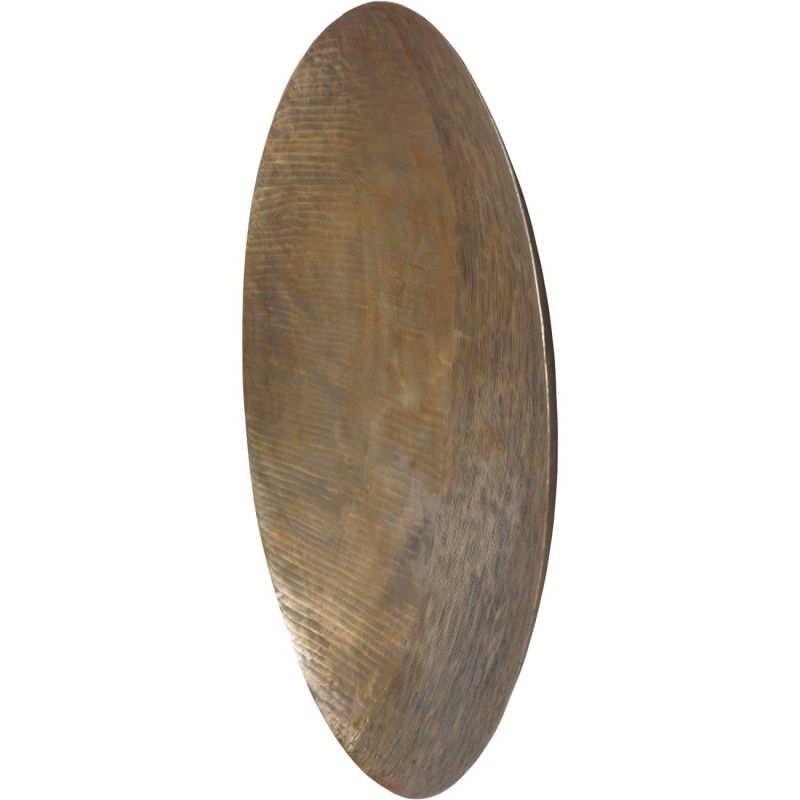 Large circular metal wall decoration for a living room
