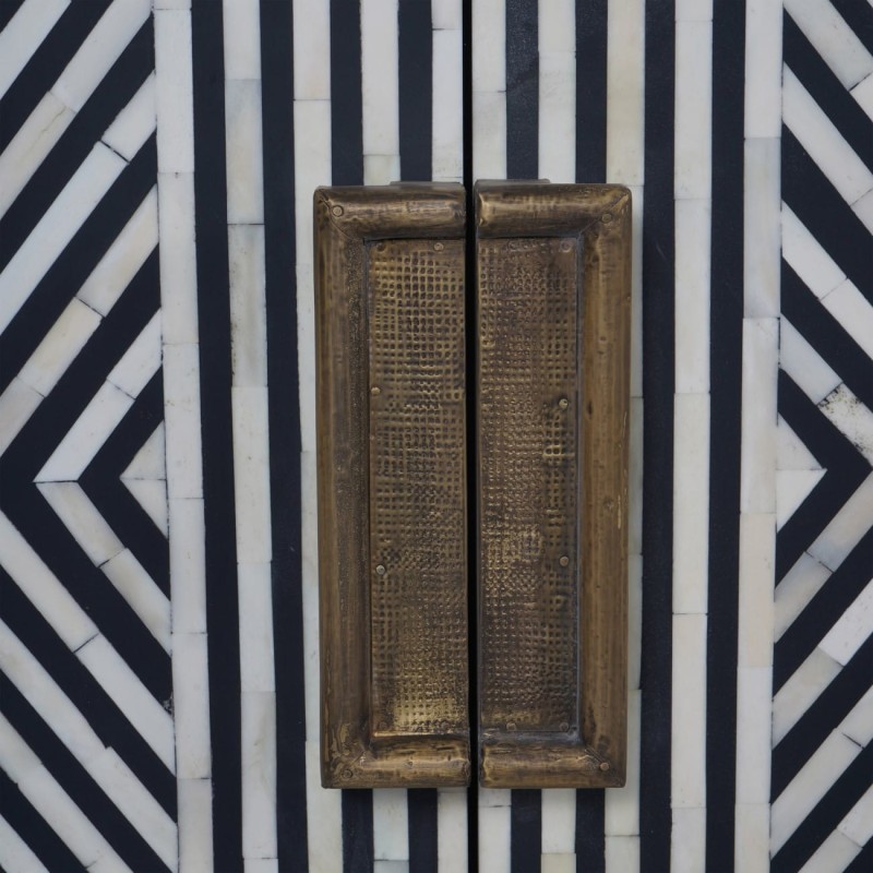 Handmade bone inlay cabinet for a living room
