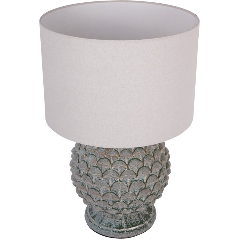 Textured table lamp with a layered botanical pattern