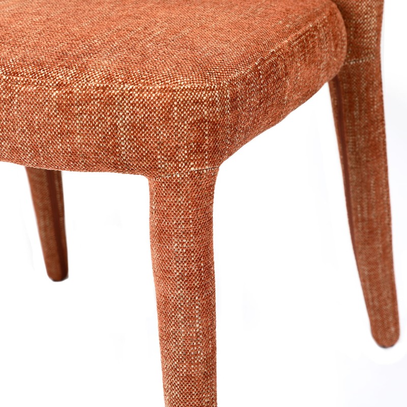 Set of Two Brown Duo Upholstered Dining Chairs