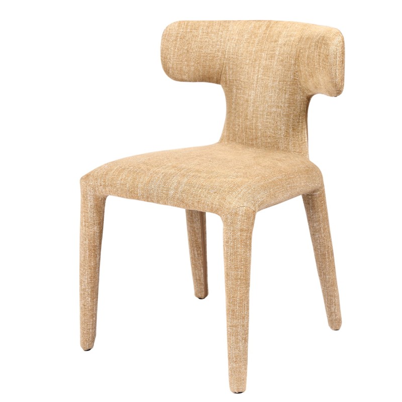 Light beige dining chair with a rounded backrest