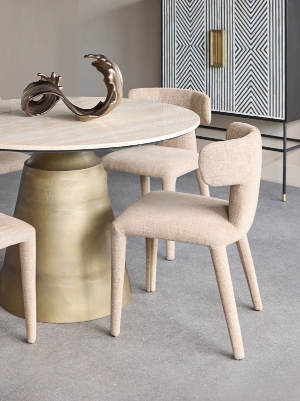 Set of two Lyall Wheat light beige dining chairs