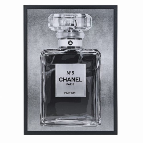 Large Grey Chanel no 5 Perfume Bottle Wall Art 105 x 75 cm
