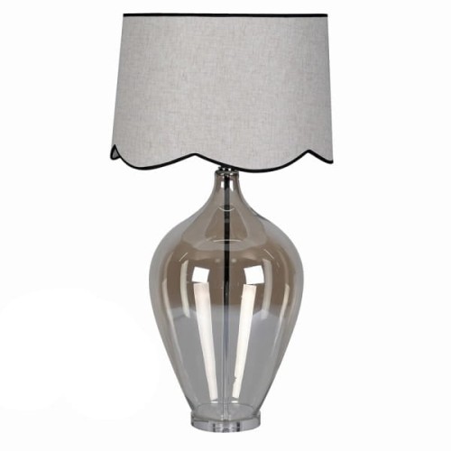 Enderby Glass Table Lamp, 93 cm, with Glass Base and 100% Linen Shade