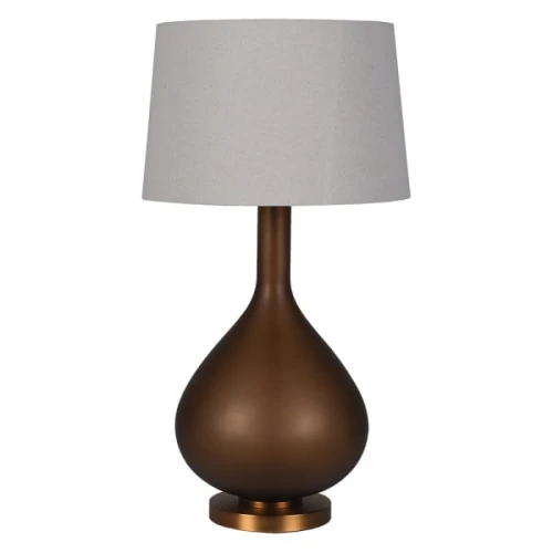 Hazel Large Brown Glass Table Lamp 76cm with Linen Shade