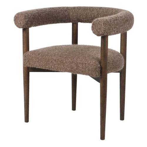 Pimlico Brown Upholstered Dining Armchair 70 cm – Ash Wood Frame