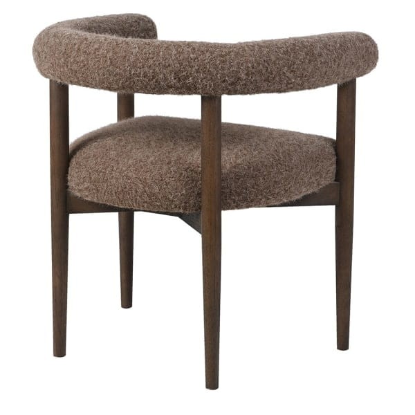 Pimlico Brown Upholstered Dining Armchair with Ash Wood Frame