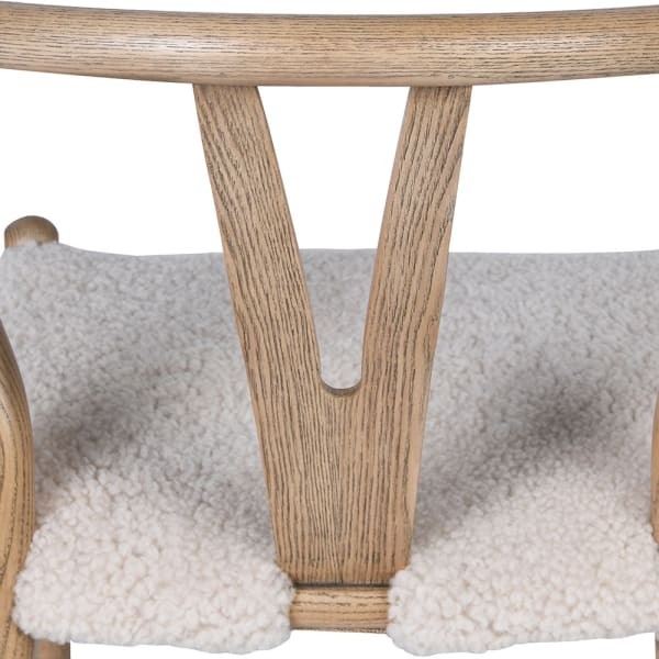 Linton wooden chair with a natural white sheep’s wool seat