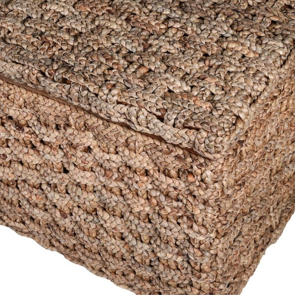 Natural brown storage chest for bedding and bedroom textiles