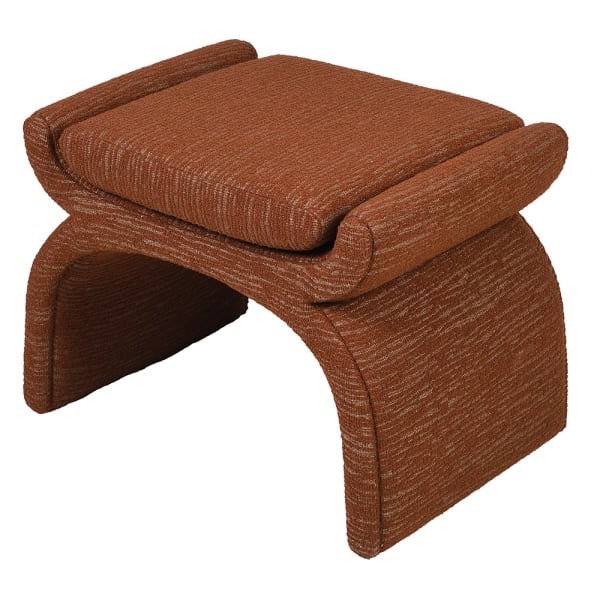 Luxury Rust accent stool with soft textured upholstery