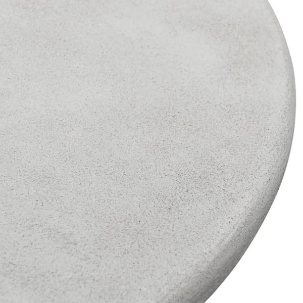 Stone White Round Dining Table – 100 cm Pedestal Table in Polyresin