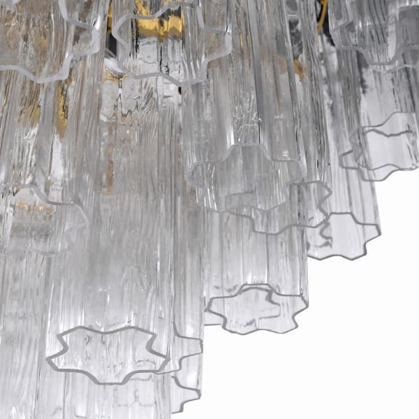 Portobello Large 110 cm Chandelier with Clear Glass Tubes and Gold Frame