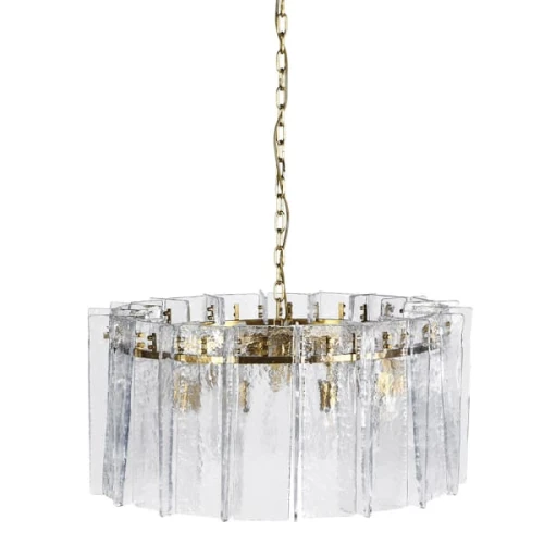 Portobello Clear Ceiling Light 90 cm – Clear Glass Panels with Gold Iron Frame