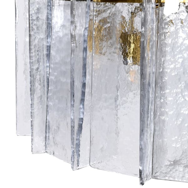 Portobello 90 cm Ceiling Light with Clear Glass Panels and Gold Frame