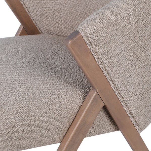 Belgrave Beige Upholstered Dining Chair with Wooden Accents
