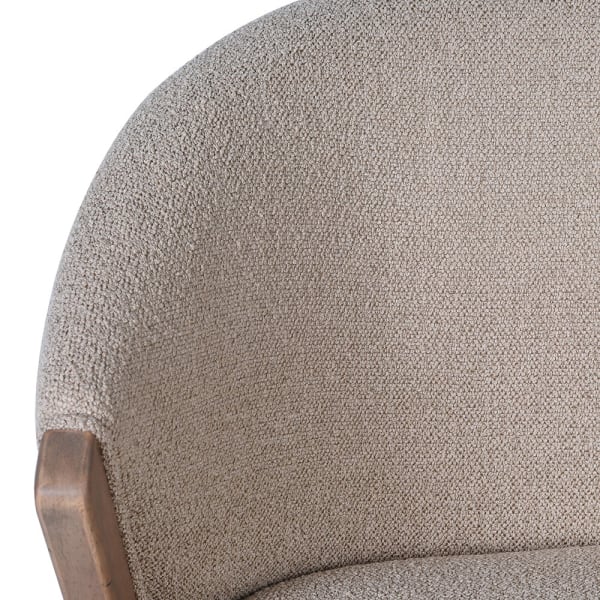 Belgrave Beige upholstered dining chair with rubberwood frame