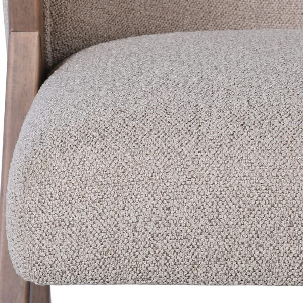 Belgrave Beige Upholstered Dining Chair with Wooden Accents