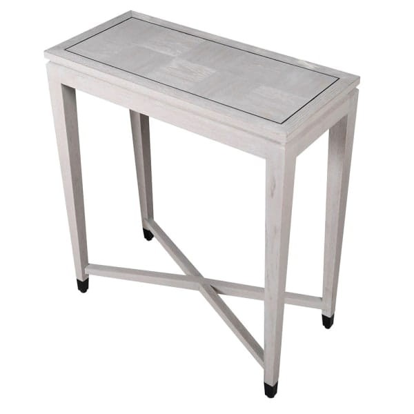 Primrose Small Oak Console Table with Black Iron Detailing, 76 x 86cm