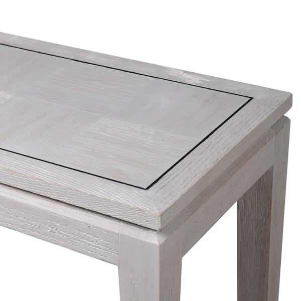 Primrose Small Oak Console Table with Black Iron Detailing, 76 x 86cm