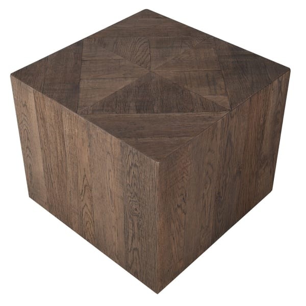 Recycled 55 x 51 cm Reclaimed Oak Side Table