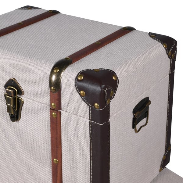 Set of three vintage-inspired storage trunks