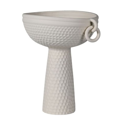 Elegant White Porcelain Sculptural Vase 43 cm
