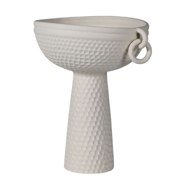 Elegant white porcelain sculptural vase 43 cm