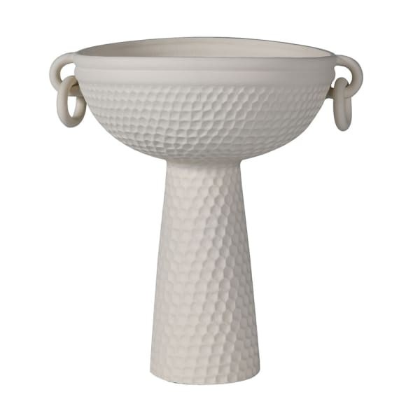Large white porcelain vase with asymmetrical design