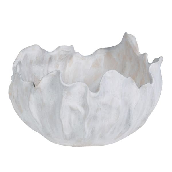 Organic white porcelain decorative bowl