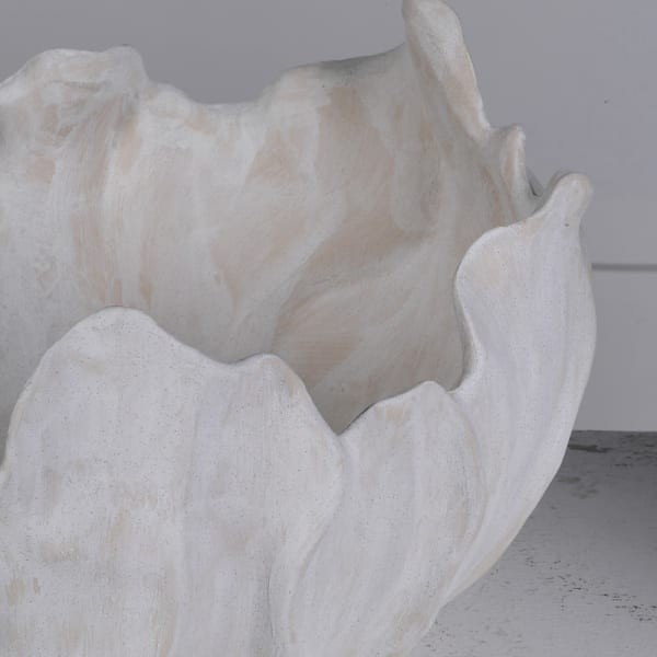 White porcelain Organic bowl 35 cm wide