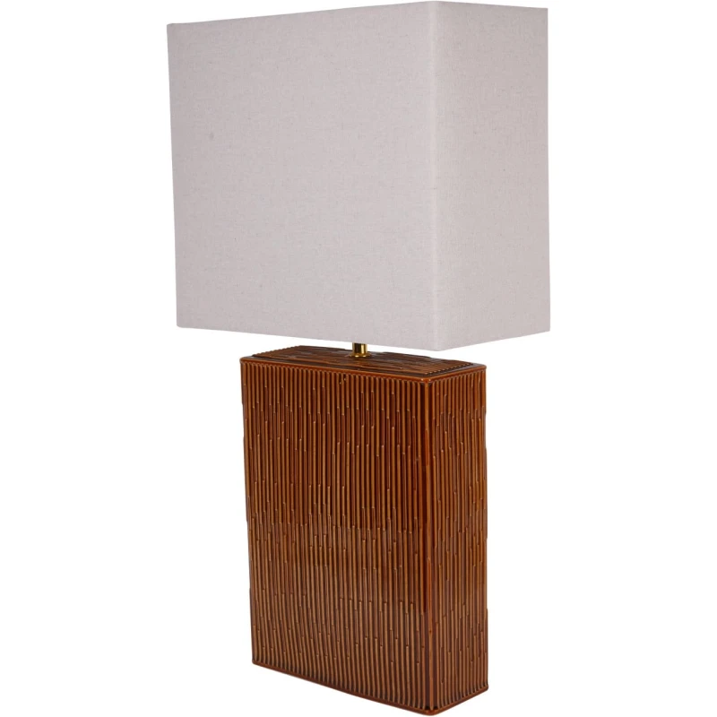 Rust orange ceramic table lamp measuring 70 cm high