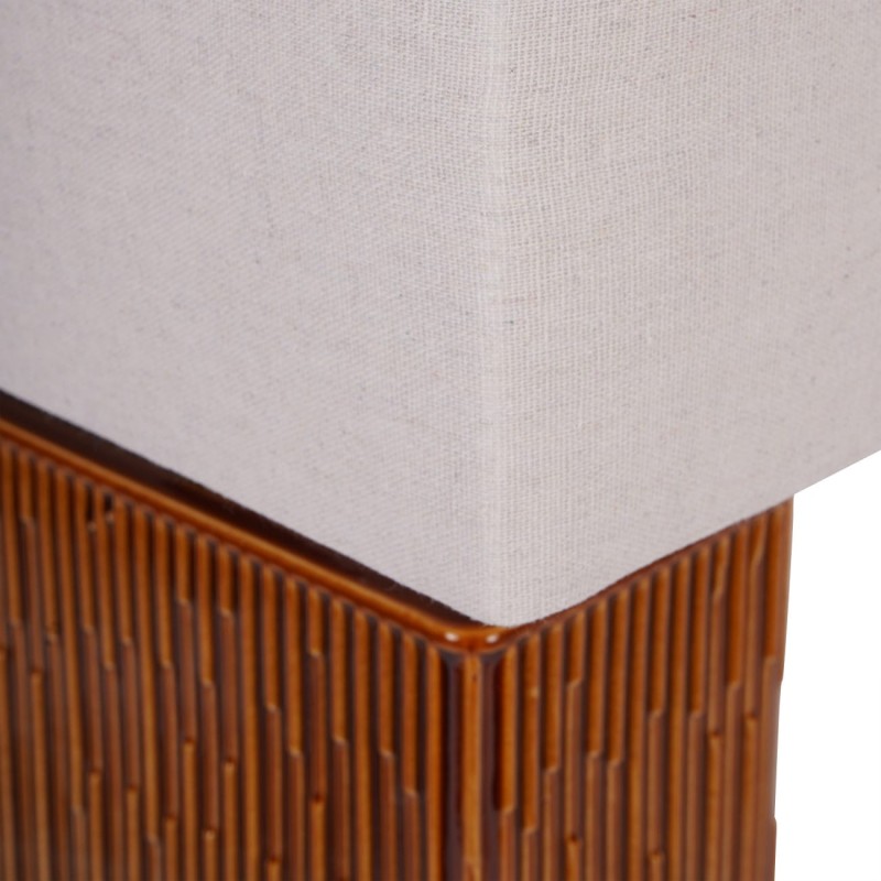 Orange ceramic table lamp for a living room