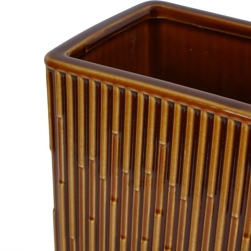 Earthy orange ceramic table vase