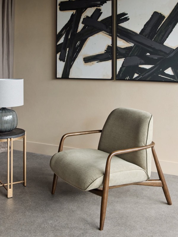 Retro Green Armchair – Green Armchair with Wooden Frame