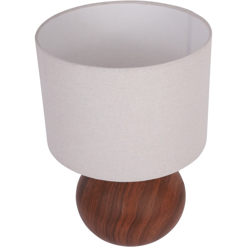 Wood-look table lamp for a bedside table